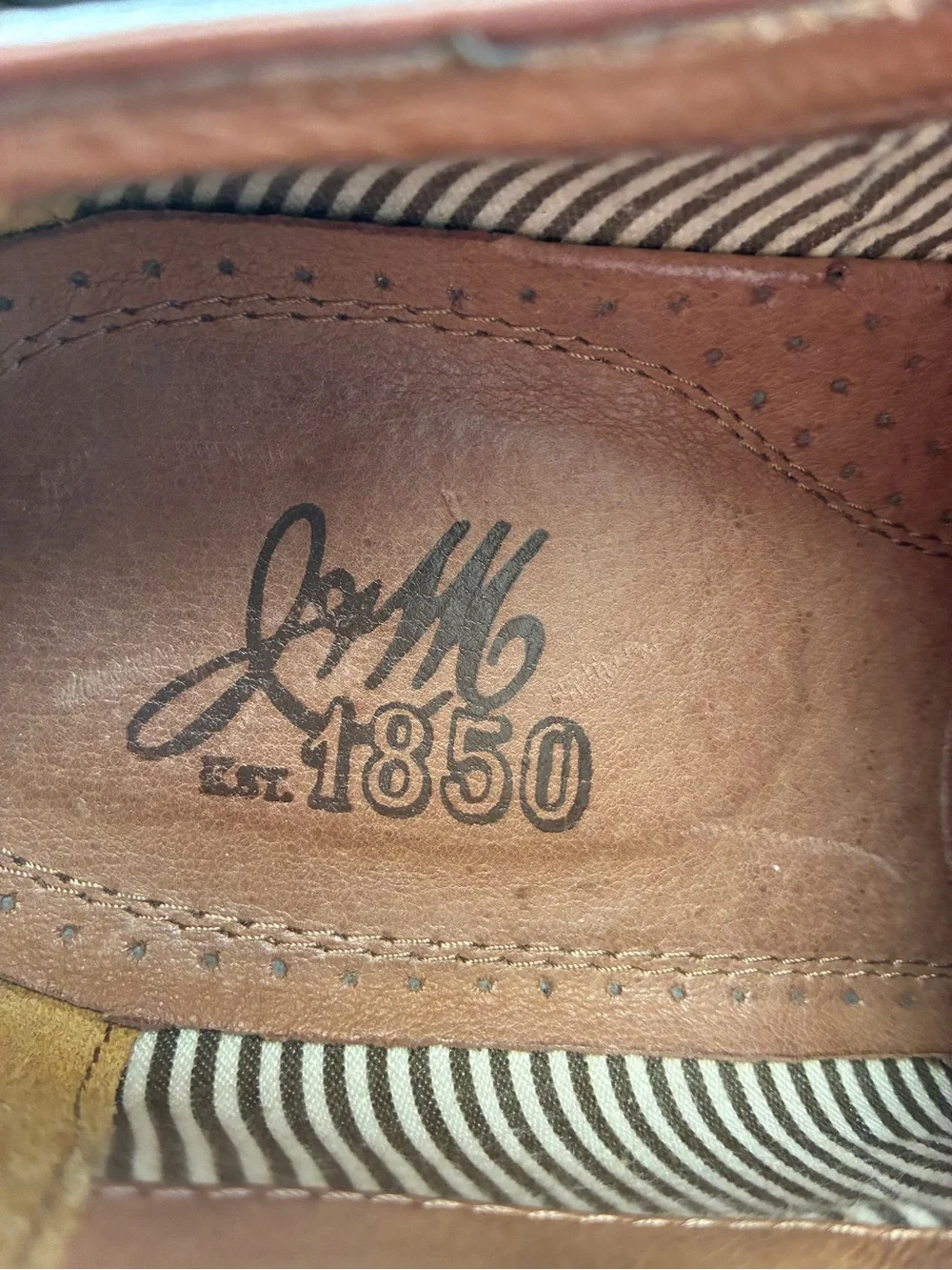 Johnston & Murphy J&M 1850 20-1355 Black Leather Longwing Derby Shoes 12M